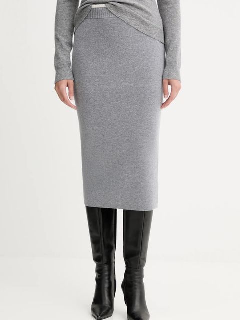 Pinko spódnica z dodatkiem wełny kolor szary 105489 A2Q9 - zdjęcie produktu nr 1