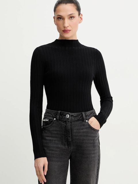 Morgan sweter damski kolor czarny lekki z półgolfem MROYA - zdjęcie produktu nr 1