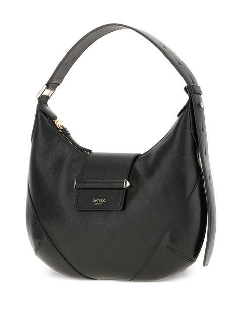 Jimmy Choo crescent leather shoulder bag - Black