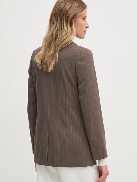 United Colors of Benetton marynarka kolor brązowy jednorzędowa wzorzysta 2KHSDW02H