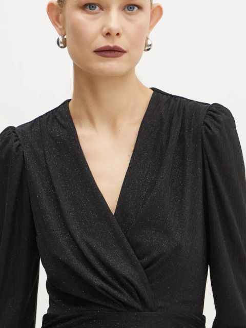 Morgan sukienka RGLIT kolor czarny mini dopasowana RGLIT