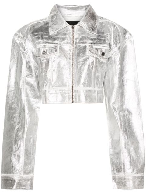 ROTATE BIRGER CHRISTENSEN metallic denim jacket - Silver