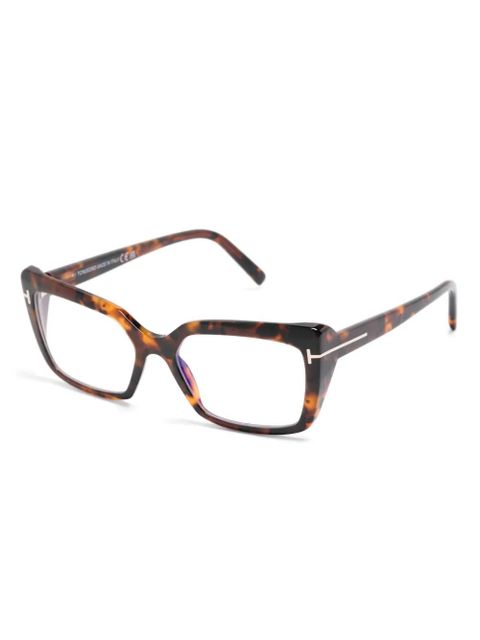 TOM FORD Eyewear FT5991B rectangle-frame glasses - Brown - zdjęcie produktu nr 2