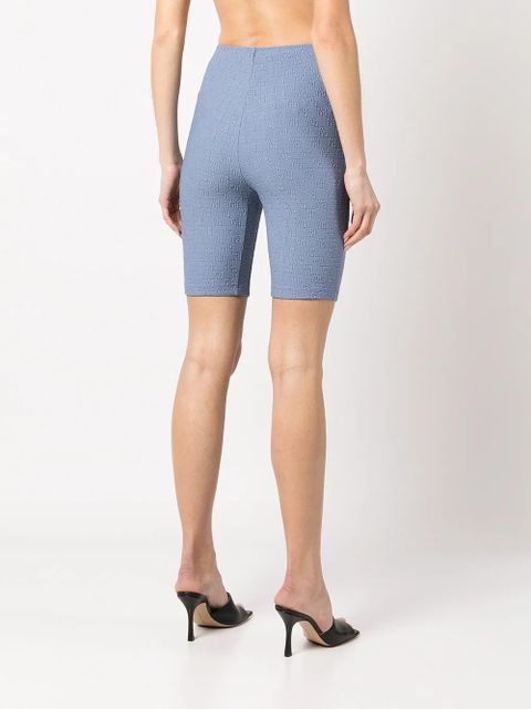 Alexander Wang logo-check cycling shorts - Blue