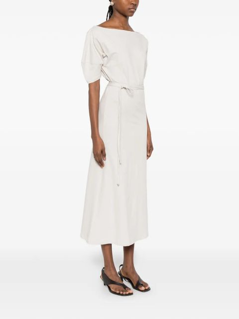 LEMAIRE puffed-sleeve midi dress - Neutrals