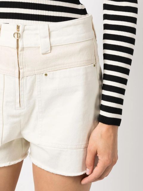 Ba&Sh mid-rise denim mini shorts - Neutrals
