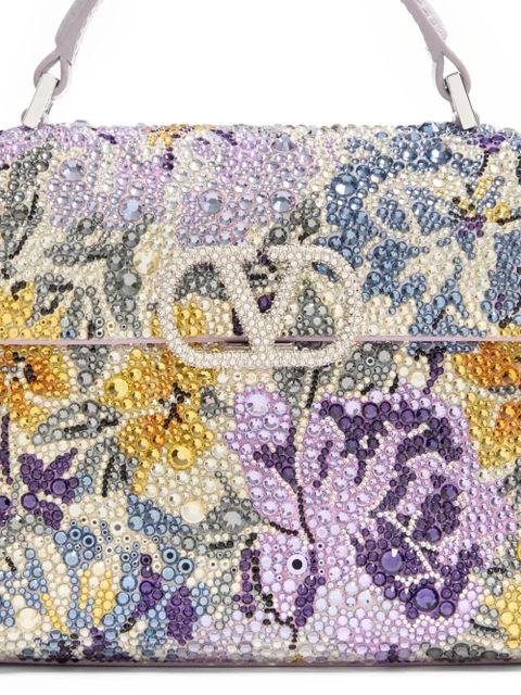 Valentino Garavani mini VSling rhinestone-embellished tote bag - Purple