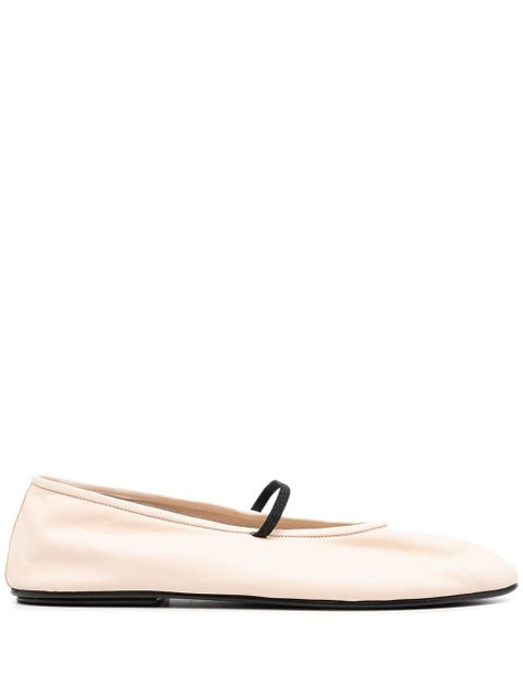 The Row almond-toe elasticated-strap ballerina flats - Neutrals