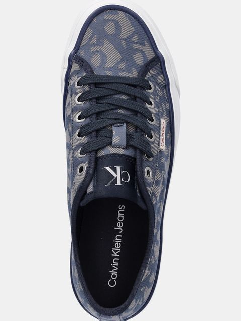 Calvin Klein Jeans trampki VULC FLATF JACQUARD AOP damskie kolor granatowy YW0YW01965