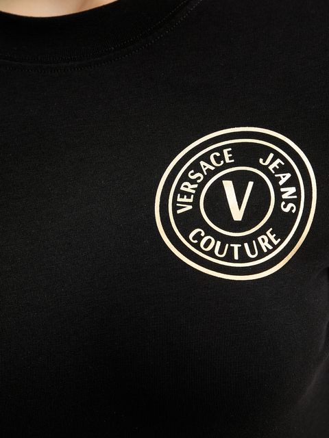 Versace Jeans Couture sukienka kolor czarny mini prosta 79HAOT00 CJ03T