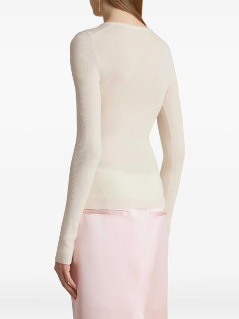 KHAITE v-neck sweater - White