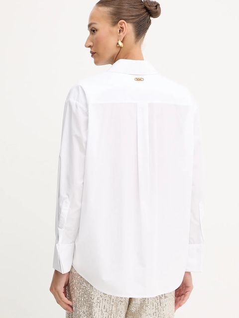 MICHAEL Michael Kors koszula bawełniana damska kolor biały regular z kołnierzykiem klasycznym MF540VMJV1