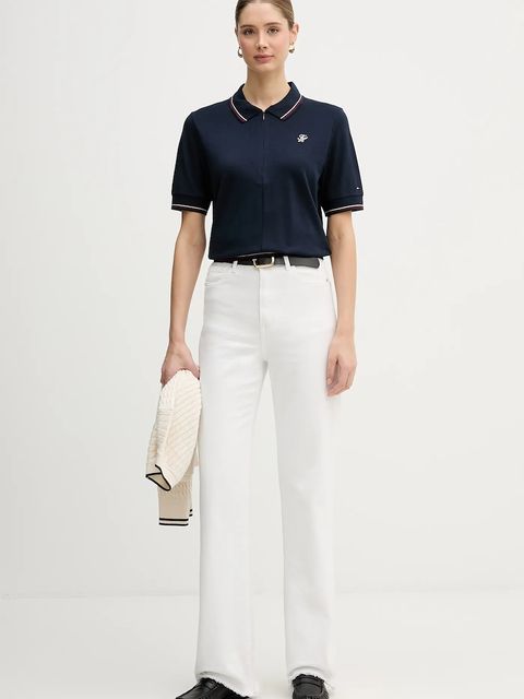Tommy Hilfiger polo damski kolor granatowy WW0WW47853 - zdjęcie produktu nr 2