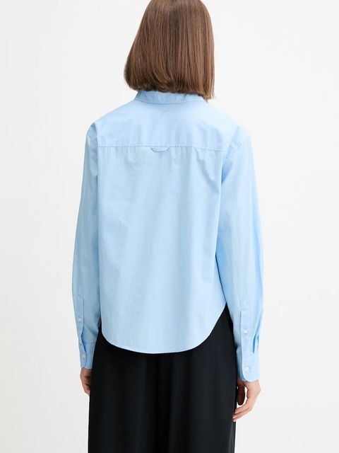 Tommy Jeans koszula bawełniana damska kolor niebieski relaxed z kołnierzykiem klasycznym DW0DW20990