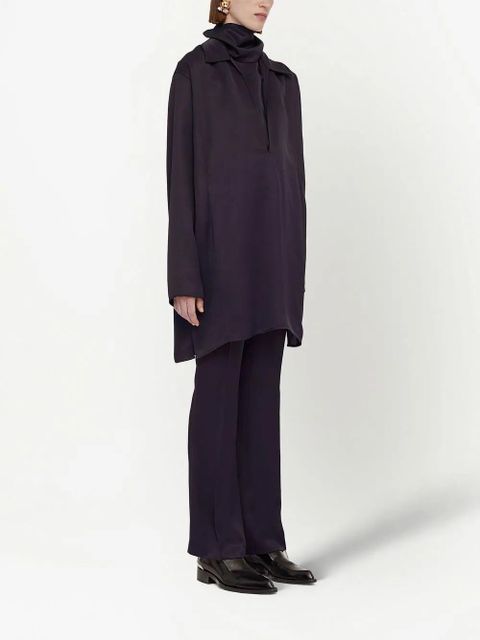 Jil Sander pressed-crease high-waisted trousers - Black