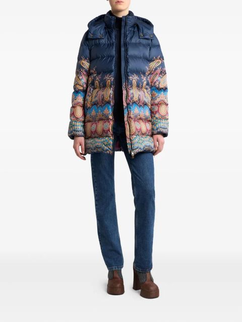 ETRO paisley-print hooded down coat - Blue - zdjęcie produktu nr 2