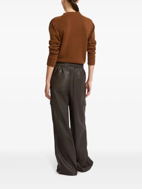 Yves Salomon leather wide-leg trousers - Brown - zdjęcie produktu nr 2