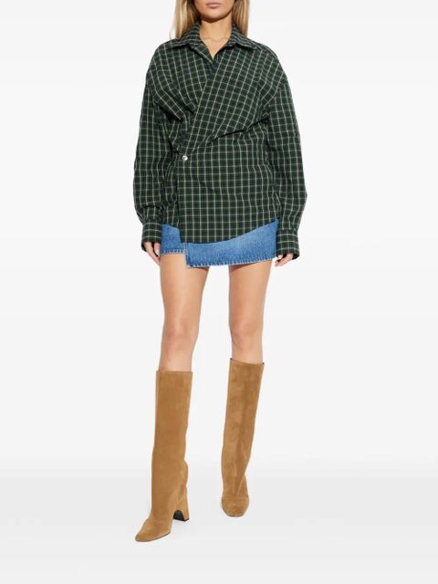 Alexander Wang plaid wrapped mini dress - Green