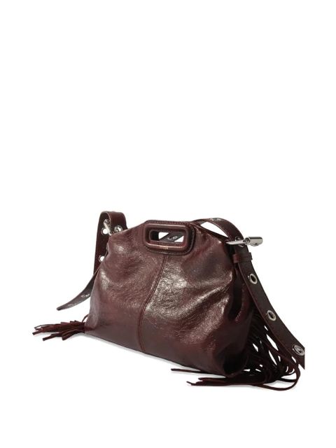 Maje mini Miss M fringed leather tote bag - Red