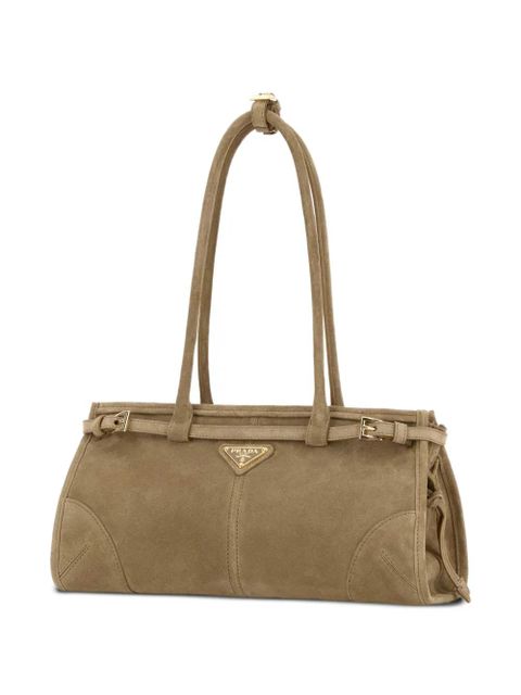 Prada medium Bonnie suede shoulder bag - Neutrals