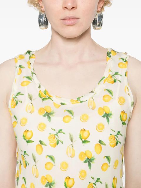 Sportmax Tonale lemon-print maxi dress - Neutrals