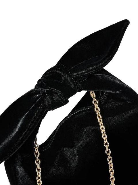 Aquazzura bow tie velvet tote bag - Black