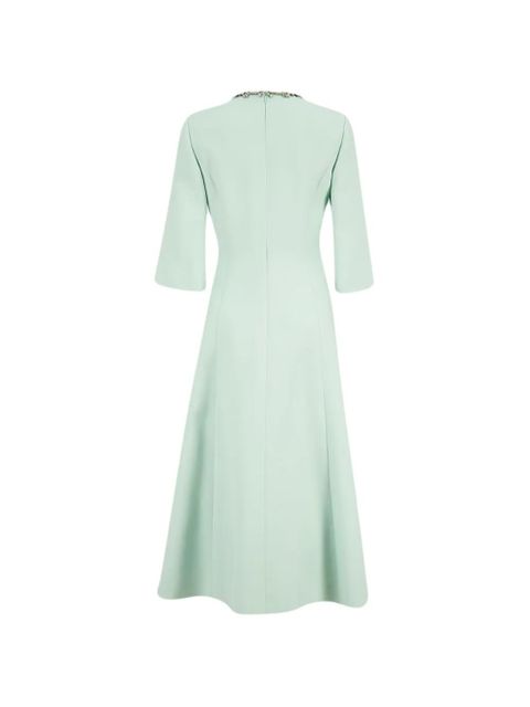 Valentino Garavani crepe couture embroidered midi dress - Green