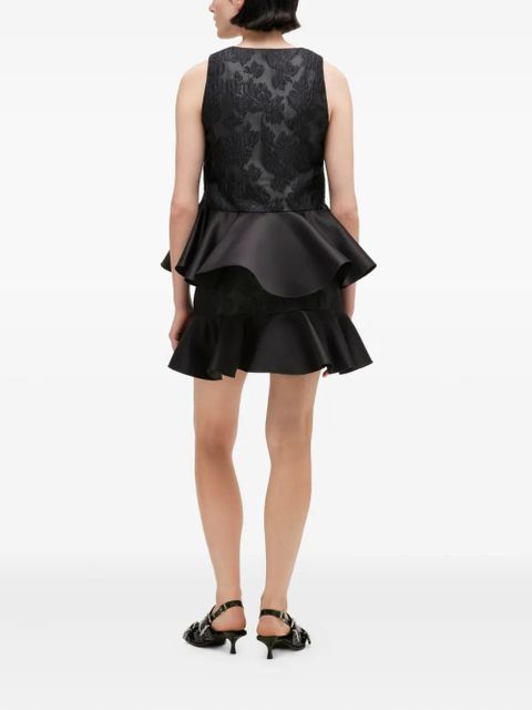 GANNI floral ruffled top - Black