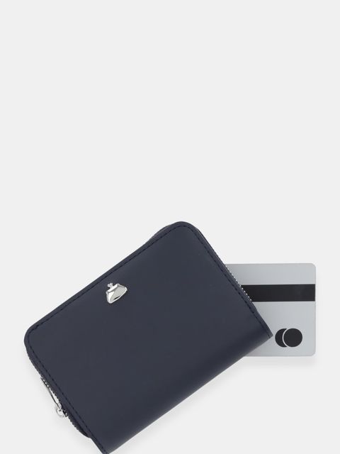 Weekend Max Mara portfel skórzany AFLORES damski kolor niebieski 2615711044600