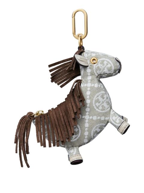 Tory Burch patterned-horse bag charm - Neutrals