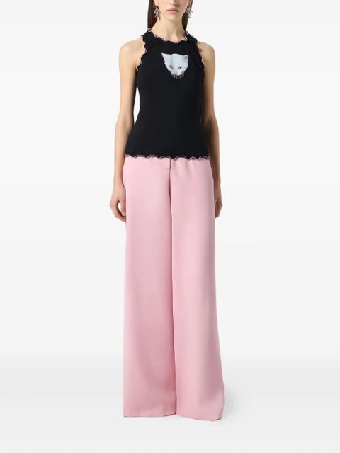 Blumarine scalloped-edge sleeveless top - Black - zdjęcie produktu nr 2