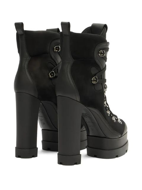 Casadei 120mm platform lace-up boots - 9000 BLACK