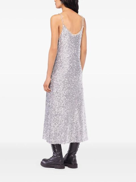 Rabanne sequin-embellished slip midi dress - Silver - zdjęcie produktu nr 2