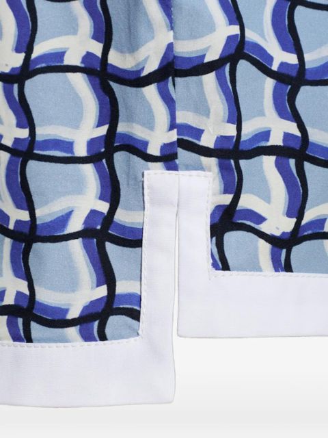Marni geometric-print elasticated-waistband shorts - Blue
