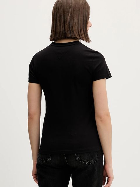 Tommy Jeans t-shirt bawełniany damski kolor czarny DW0DW22562