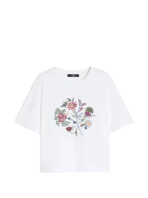 Weekend Max Mara floral-embroidered T-shirt - White - zdjęcie produktu nr 1