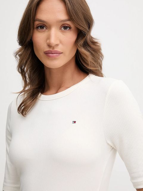 Tommy Hilfiger t-shirt damski kolor beżowy WW0WW47308