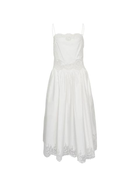 Self-Portrait lace trim midi dress - White - zdjęcie produktu nr 1