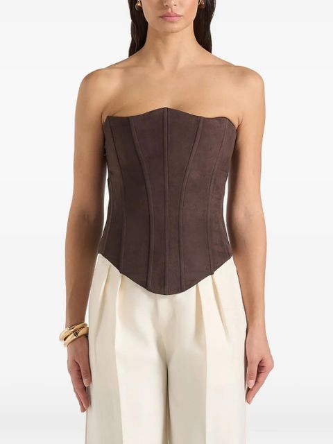 Manière De Voir lace-up suede corset - Brown - zdjęcie produktu nr 1
