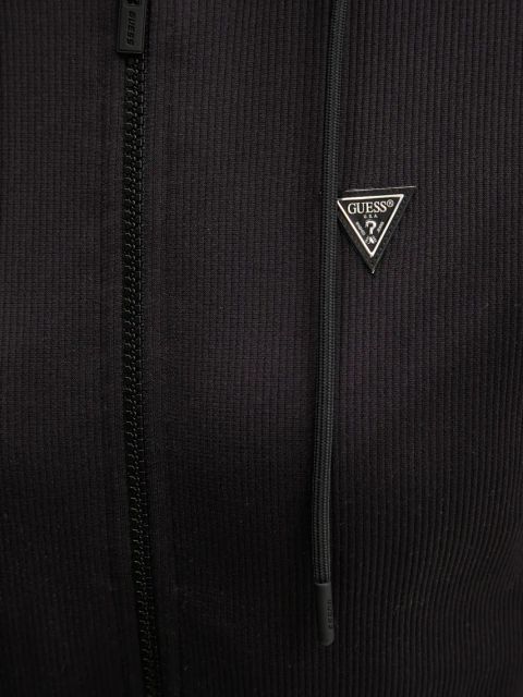 Guess bluza MARTINA damska kolor czarny z kapturem gładka V5RQ07 Z3M50