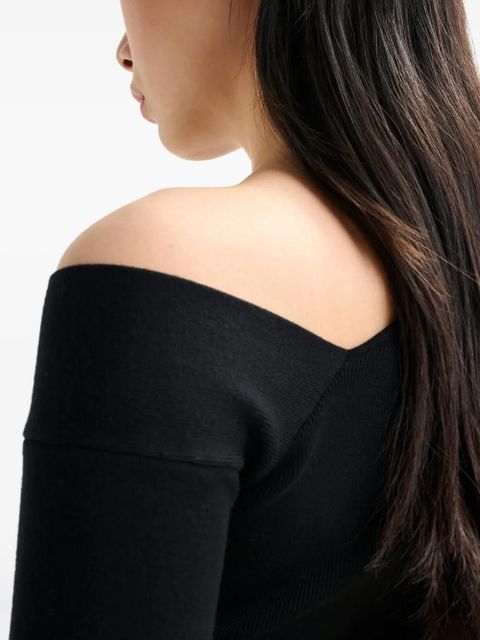 Essentiel Antwerp Imeric asymmetric ribbed sweater - Black - zdjęcie produktu nr 2