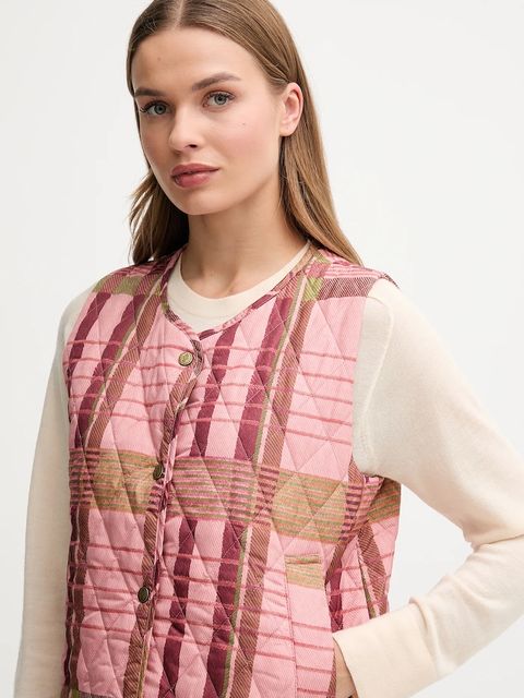 Barbour bezrękawnik x Farm Rio kolor różowy przejściowy LLI0024