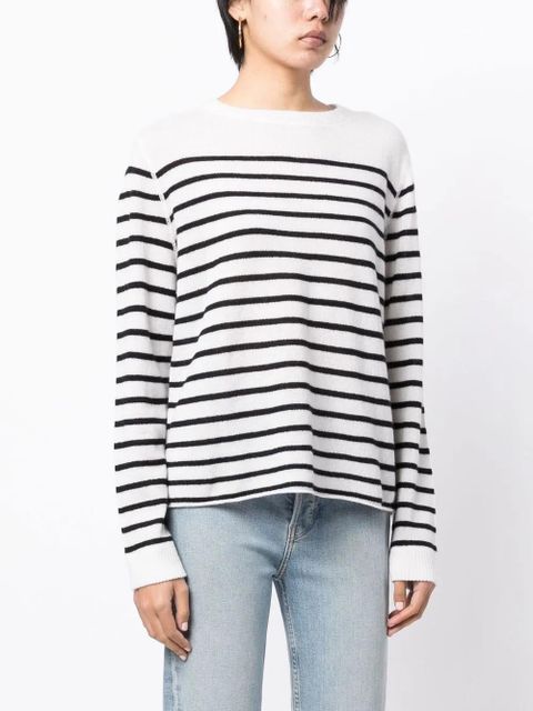 Reformation Boyfriend striped cashmere jumper - White