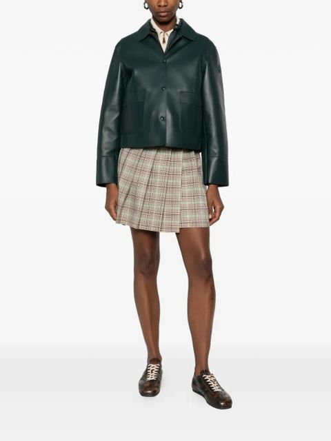 Moncler pleated checkered mini skirt - Brown - zdjęcie produktu nr 2