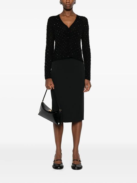 Max Mara embellished v-neck cardigan - Black