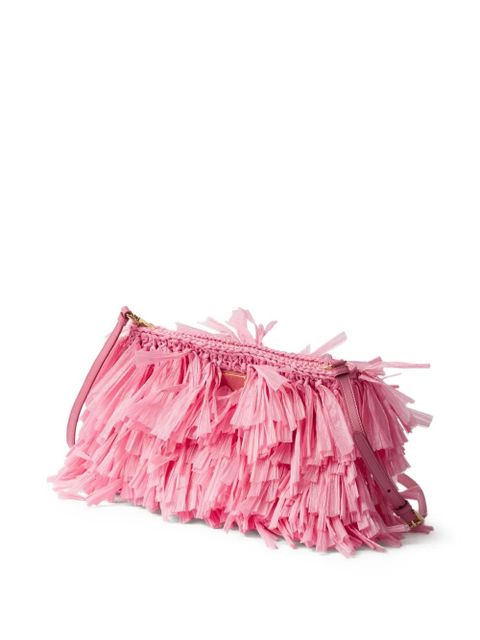 Prada medium fringed clutch bag - Pink