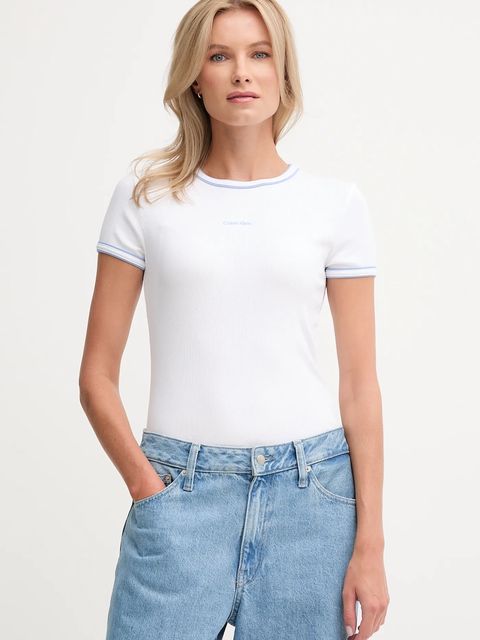 Calvin Klein Jeans t-shirt damski kolor biały LV047D201G - zdjęcie produktu nr 1