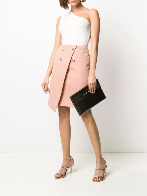 Balmain stud-embellished asymmetric skirt - Neutrals - zdjęcie produktu nr 2