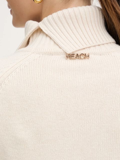 Silvian Heach sweter z domieszką wełny DIOUF damski kolor beżowy lekki z golfem GPA25232LU