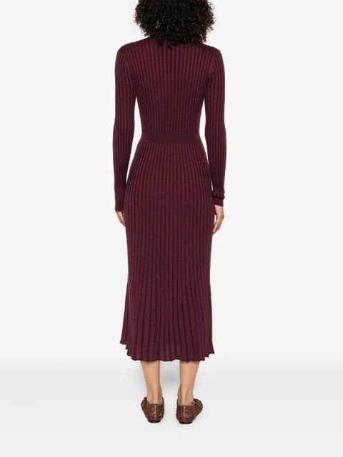 Gabriela Hearst ribbed collared midi dress
